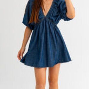 Le Lis Denim Mini Dress